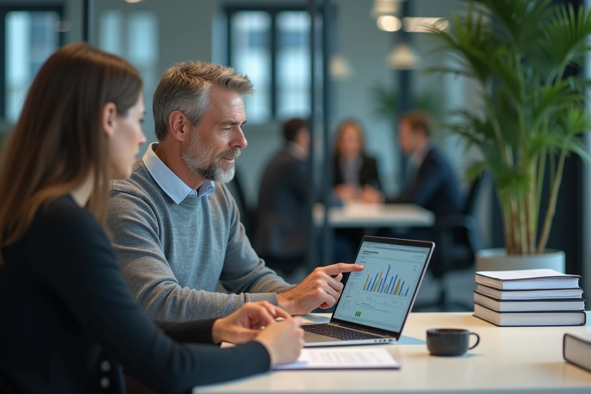 Entrepreneur en consultation avec un conseiller pour optimiser ses demandes d'aides financières